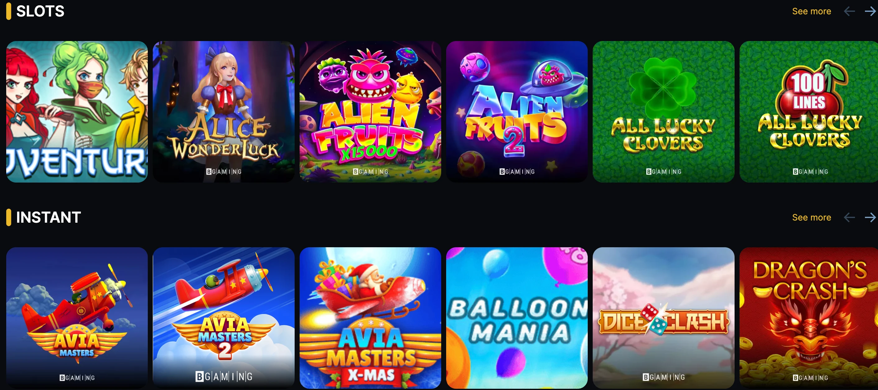 Odin Fortune game selection